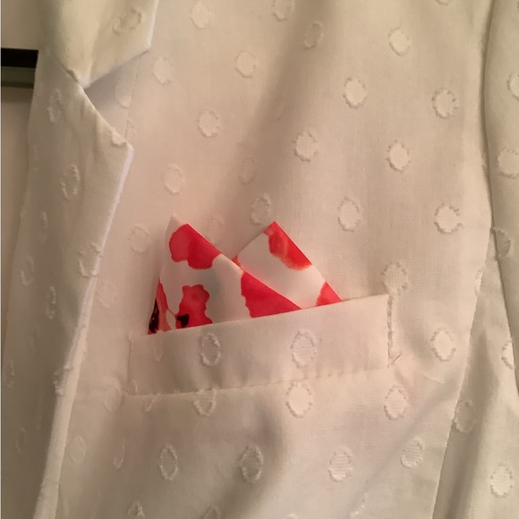 Blazer white size SP  WT 86$ tag by Rafaella button front /hanky. Cotton - Picture 8 of 15